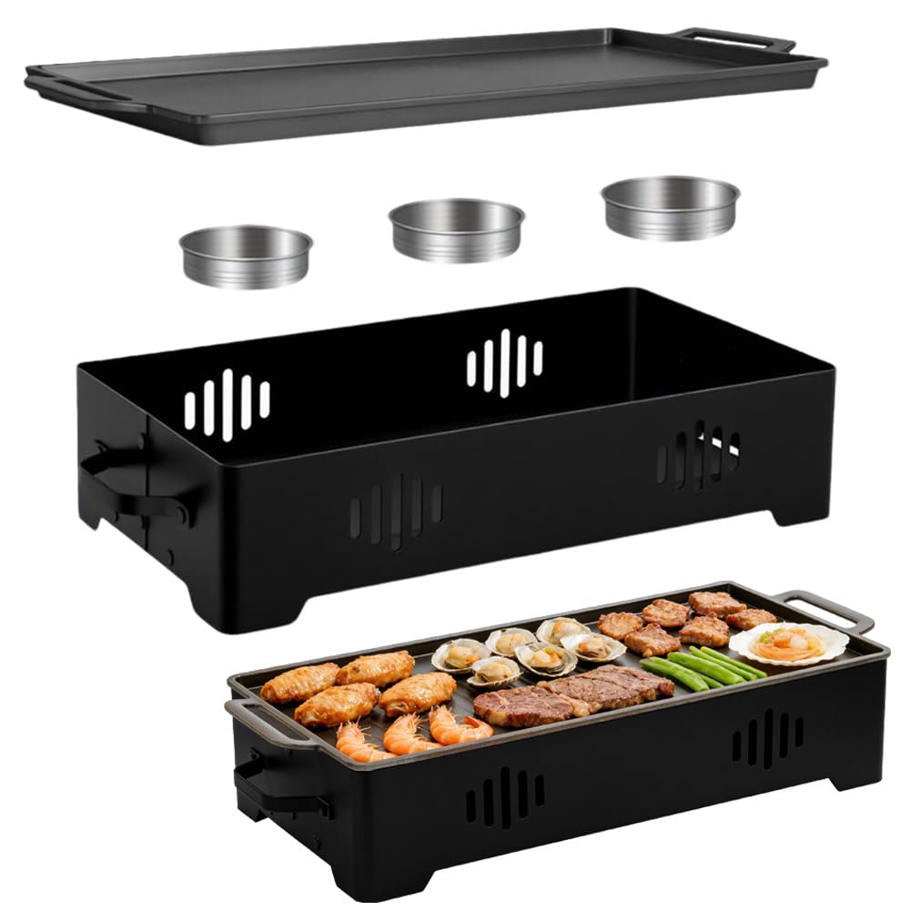 BBQ Warmhalteplatte, Fleischwarmhalter FüR Grillen, Warmhaltebehälter für Essen & Grillgut, Speisenwärmer für Grillabende, Aluminium Grill-Heizplatte Antihaft, Warmhaltebehälter für Grillparty
