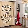 Pine valley quilts god bless america patriotic country americana shower curtain 72×72 100 cotton colors natural country black brick red care machine wash tumble dry low iron safe  urban country home decor