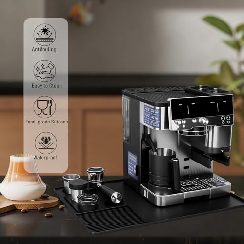 HAIWILL 3 Stück Barista Zubehör für Ninja Luxe Premier ES601EU/ES701EU, Unterlage Kaffeemaschine+ Tamperstation+ Obermatte für Ninja Luxe Cafe Zubehör, 60x40 cm Silikonmatte Kaffeemaschine