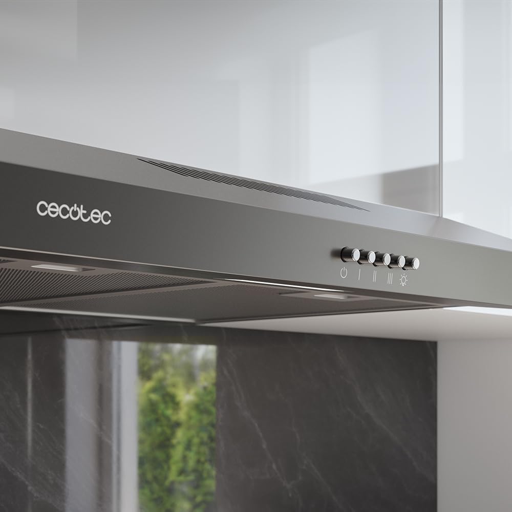 Cappa Aspirante Cecotec Bolero Flux DT 604400 – 60 Cm, Nero Opaco, A+++, 416,5 M³/h, Controllo Gestuale