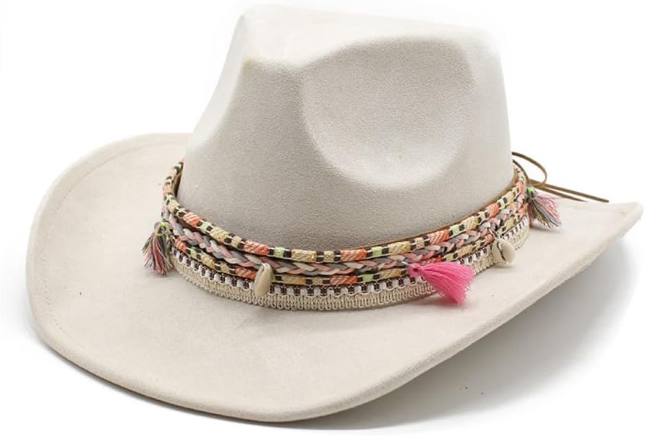 Wide Brim Felt Western Cowboy Hat with Decorative Braided Leather Band, Camel Brown