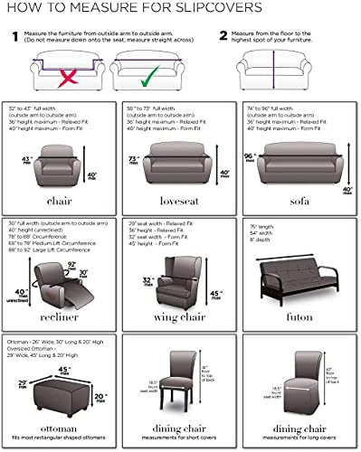 Surefit SF15395 Home Décor Duck Solid Long Full Length Dining Room Chair One Piece Slipcover thumb #5