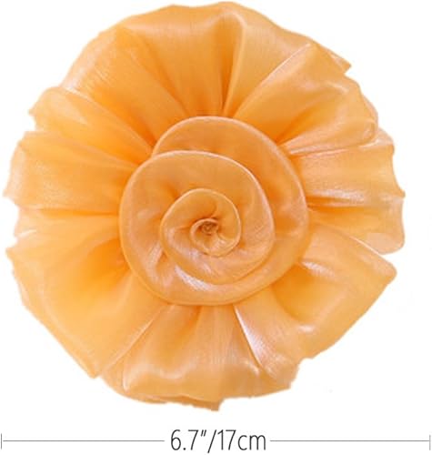 Miniatura 10 de Abrazadera de cortina de flores rosas, 6.7 pulgadas de diámetro, decoraciones de Navidad, 1 par de lazos florales, paneles de cortina de gasa y red,