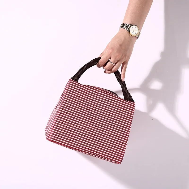 Bolsa de Almuerzo para Mujer Bolsa isotérmica Bolsas térmicas para Alimentos empaquetados Bolsa térmica Bolsa de Almuerzo para niños Bolsa para refrigerador (Color: Cian) (Rosa Fuerte)