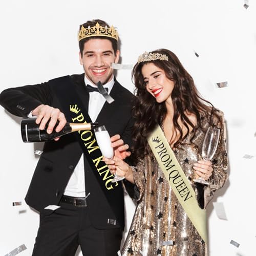 KEUKORZ Prom King and Queen Crowns and Sashes Set for Men Women Prom Queen Sash and King Sash Set for Graduation Birthday Hallowween Wedding Pageant by KEUKORZ - Image 7