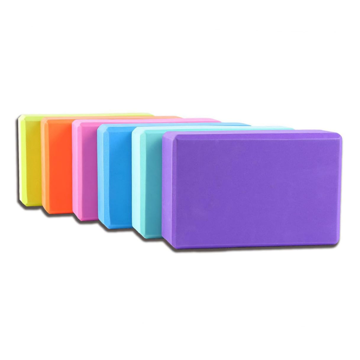 6 Pezzi Mattoncini Yoga EVA Alta Densità Blocchi Leggeri e Resistenti per Pratica Sicura e Confortevole Colori Casuali Accessori Yoga Pilates Colore Casuale