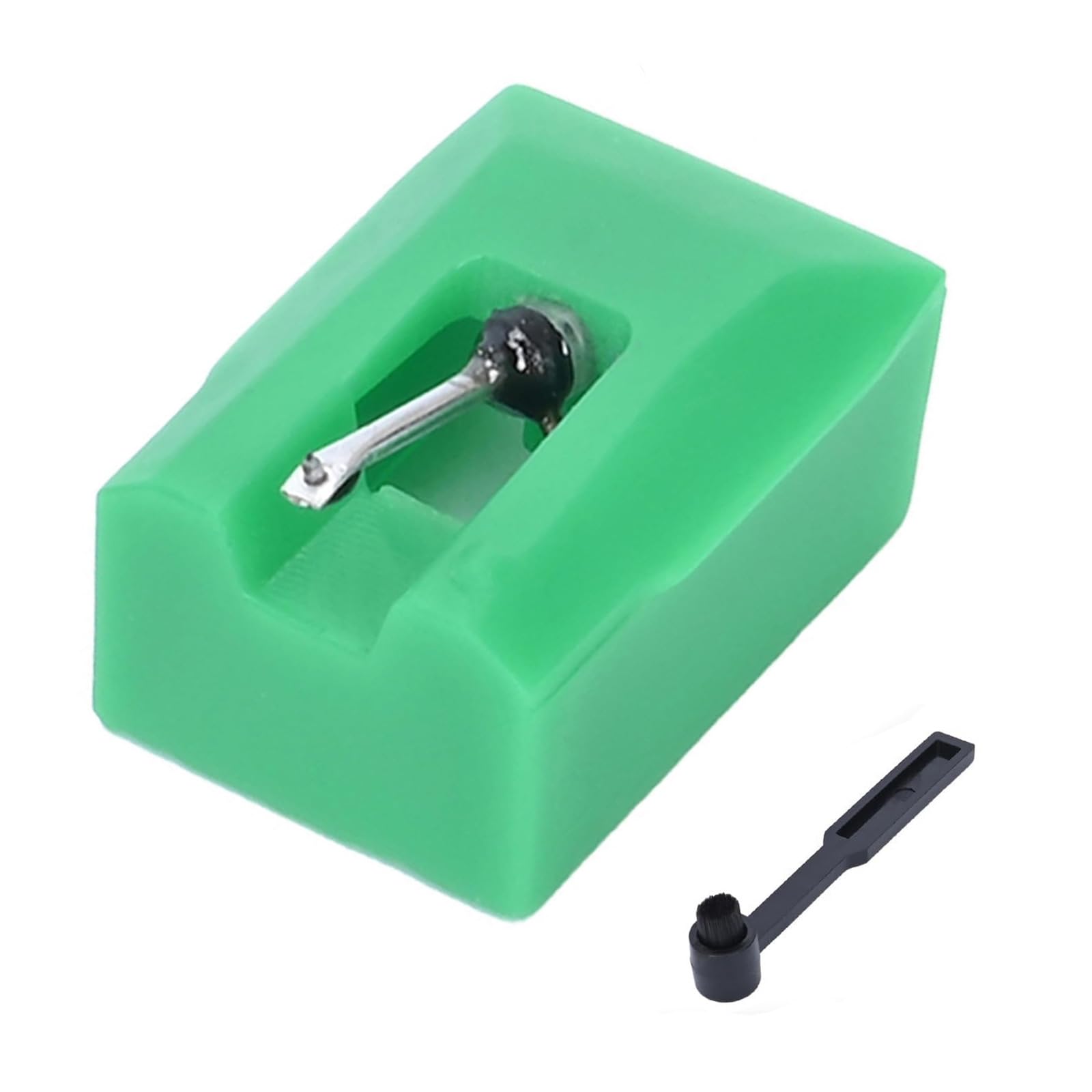 Agujas de repuesto para tocadiscos con cepillo de limpieza y puntas de diamante