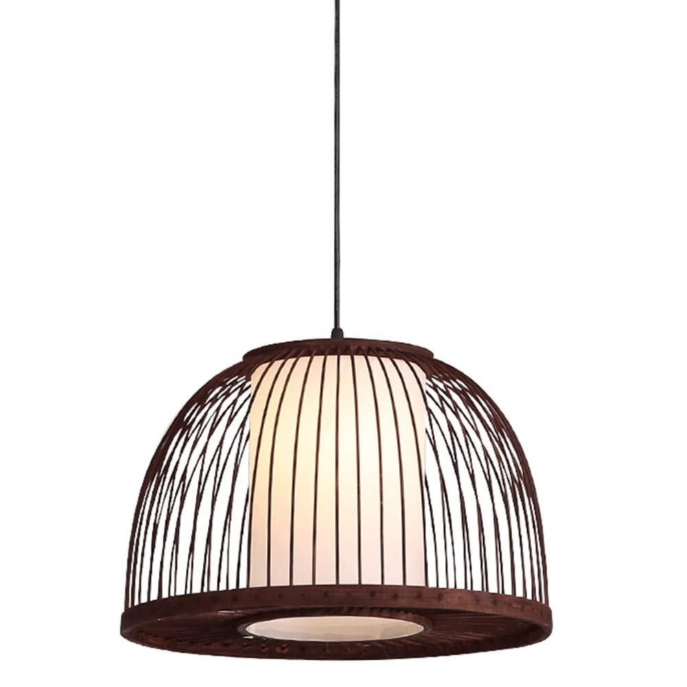 Lampe suspendue en osier marron et lustre en rotin pour cuisine et salon