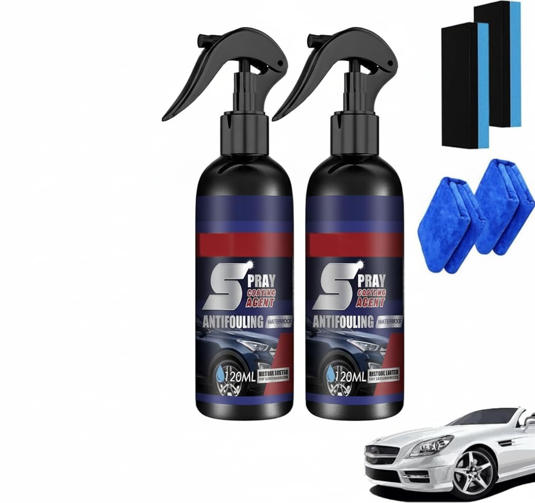 Coating Renewal Agent, 2 Pcs Car Nano Repairing Spray, Coating Agent Spray, Car Coating Wax Polishing Spray, Nano Crystal Coating Agent, Fast Fine Scratch Repair