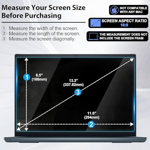 Image of ScreenGuard Compatible With Laptops With 13.3 inch Inch Diagonal with 16:9 Aspect Ratio Display 9H Hardness Screen Protector Not a Tempered Glass, Screenguard Size : 295 mm X 166 mm