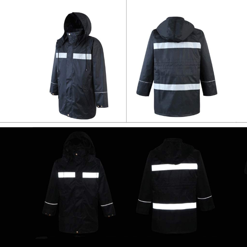 Chaleco de seguridad de alta visibilidad, Chaleco reflectante de seguridad Ropa lluvia alta visibilidad trabajo al aire libre Negro S-3XL(S)