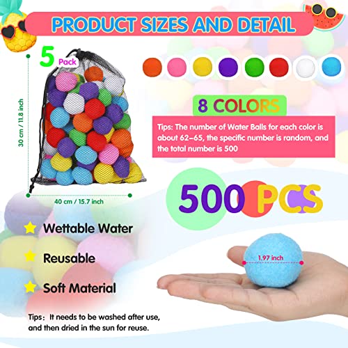 Deekin 200 Pcs Reusable Water Balloons, Water Sponge Balls - image 4