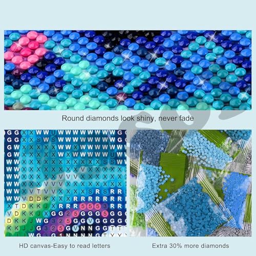 Image of Jasol Diamond Painting Kit, 40x30 Cms, Full Drill, 5D Crystals, Home Wall Decor Gift Set (Humming Bird M45621)
