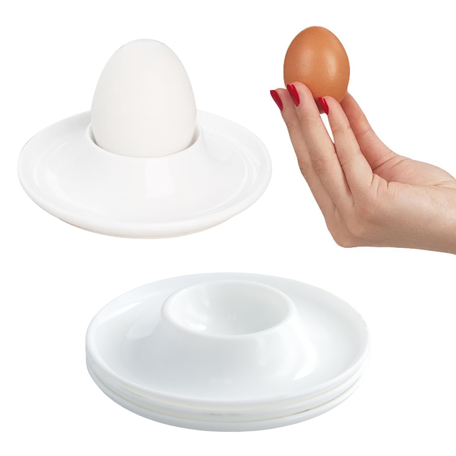 Portauovo Ceramica Take2 Apriuova Clack Con Portauovo - Idea Regalo Moderna, Design Elegante, Facile Da Pulire Accessorio Cucina Elegante Per Uova