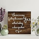 Retro Vintage Wooden Pallet Sign Charm Is A Way of Getting The Answe Wood Signs 12x12in Farmhouse Wall Decor Wall Art Wall Hanger Home Decor for Kitchen Bedroom Living Room Foyer