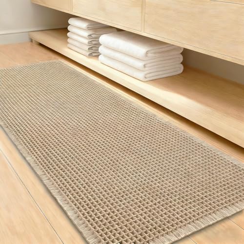 FANGCCC Tapis de salle de bain - Tapis de bain antidérapant - Tapis de bain lavable - Tapis de douche - Décoration Boho - Tapis de pied pour salle de bain - Tapis de bain (marron-60x150cm)