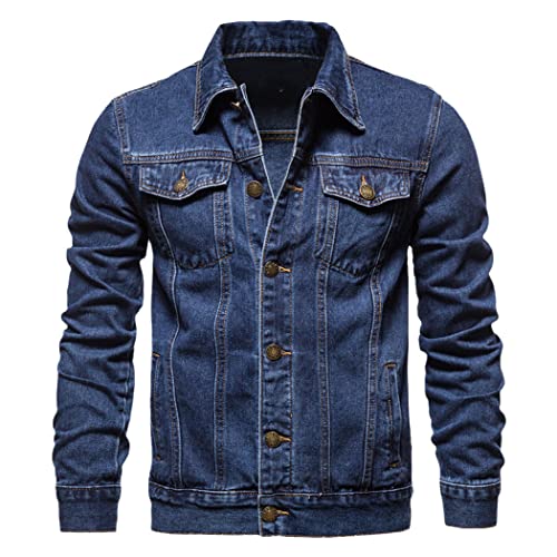 Manteau d'extérieur pour homme veste en jean surdimensionnée style biker en coton