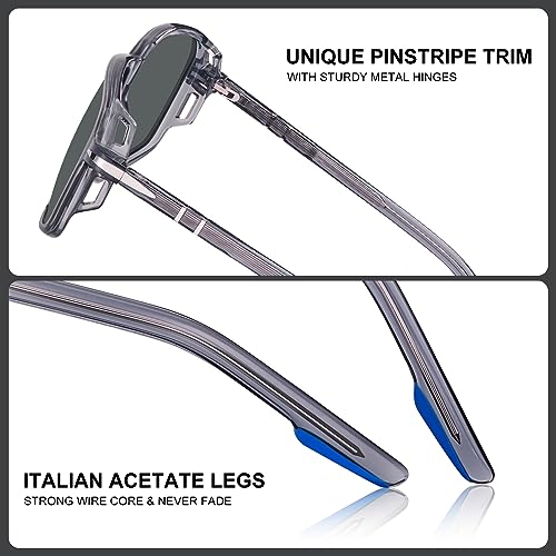 CARFIA Polarized Sunglasses for Men Hand-crafted Acetate Frame Sun glasses Fashion Retro Polygon Shades4