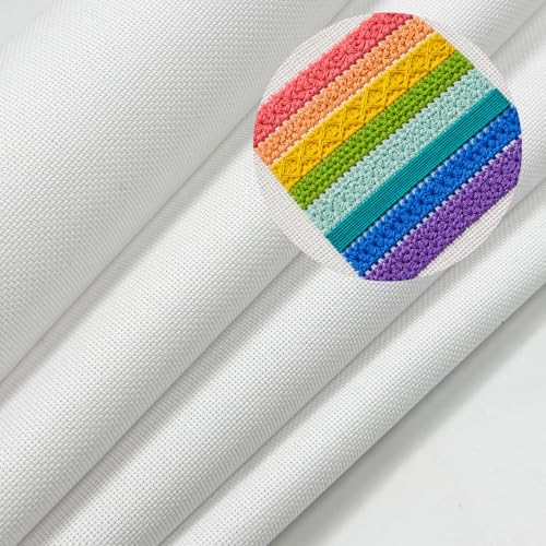18 Mesh Needlepoint Canvas White Pure Cotton Needlepoint Canvas Embroidery Blank White Cloth Cross Stitch Fabirc-17.7X11.8.