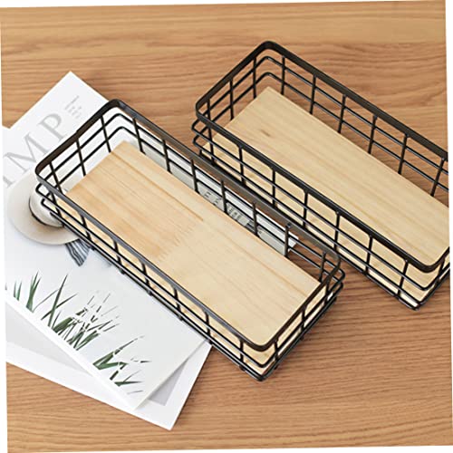 Panier de rangement rectangulaire en fil de fer suspendu noir - 7