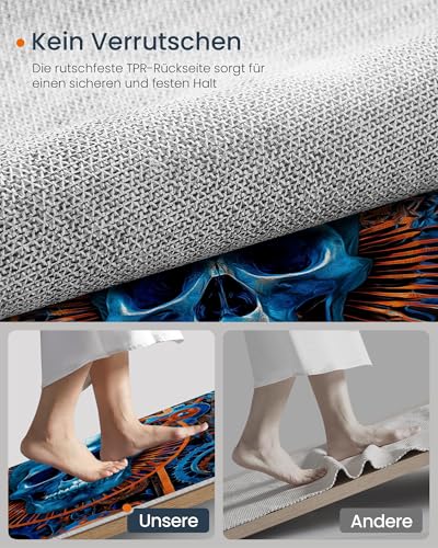 Tapis lavable en machine steampunk bleu avec envers antidérapant - 6