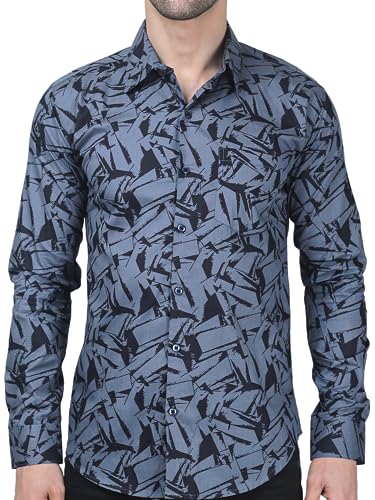 Image of TB Trybuy.in Glam-Tribal Men's Printed Full Sleeve Casual Linen Shirt