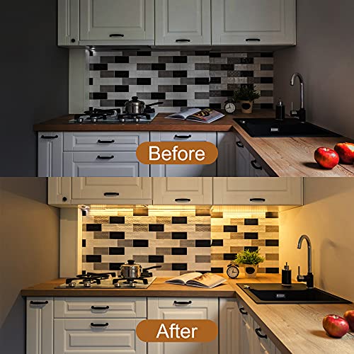 Image of 3PCS x 12inch Under-Counter Light Fixtures, LED Cabinet Lights with Memory Function, Warm White 3000K Desk Lighting, Slim Under Cupboard Lighting for Kitchen, Desk, Shelf
