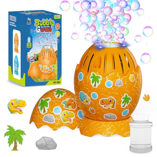 Panamalar Máquina de Burbujas de Huevo Dinosaurio, Máquina Automática de Pompas de Jabón para Niños 10000+ Burbujas/Min con 13 Agujeros/Luces/Solución para Regalo Fiesta Al Aire Libre Verano-Naranja Panamalar Máquina de Burbujas de Huevo Dinosaurio, Máquina Automática de Pompas de Jabón para Niños 10000+ Burbujas/Min con 13 Agujeros/Luces/Solución para Regalo Fiesta Al Aire Libre Verano-Naranja