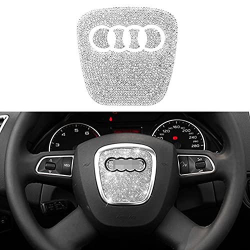 Senauto Bling Steering Wheel Cover Trim Sticker Compatible with Audi A3 A4 Allroad A5 A6 A7 A8 Q3 Q5 Q7 Q8 R8 TT (C)