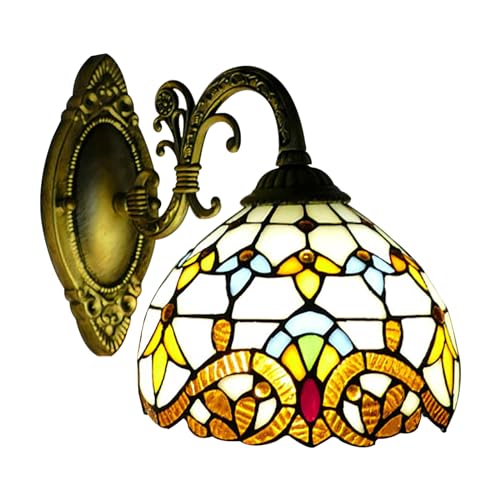 Lampada da parete Tiffany per interni in stile retrò applique vintage industriale lampada da parete paralume retrò lampade cupola lampada E27