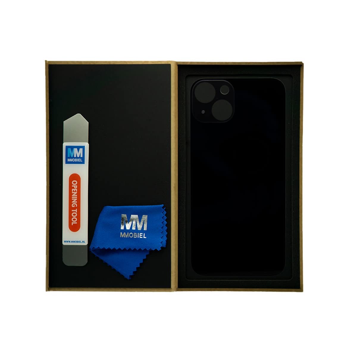 MMOBIEL Vetro posteriore compatibile con iPhone 13-5.4 inch - 2021 - Adesivo preinstallato - Midnight/Nero