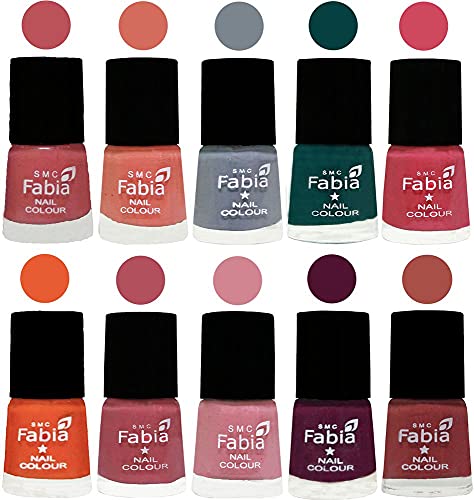 Image of ALL IN ONE (PACK OF 10), Long Lasting Glossy Nail Polish, 6 ml Each, All Vibrant Colours,02025