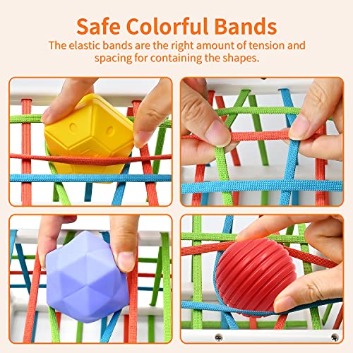 AiTuiTui Baby Sensory Montessori Activity Toys for 1 2 Year Old Boy Girl, Early Learning Develop Shape Sorter Cube with Soft Textured Balls for Infants Toddler Birthday or Easter Gifts - Image 3