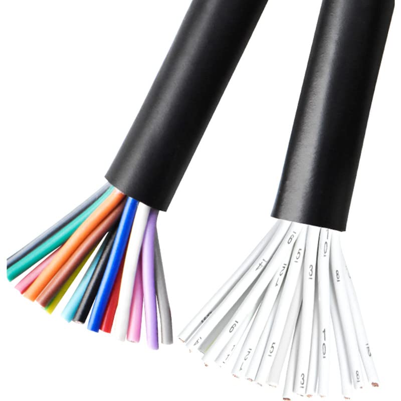 Czerwony przewód silikonowy， 30-metrowy kabel miedziany 14-40-żyłowy, elastyczny przewód sterowniczy PVC 15-22 AWG, z czystej miedzi(24 cores,15 AWG)