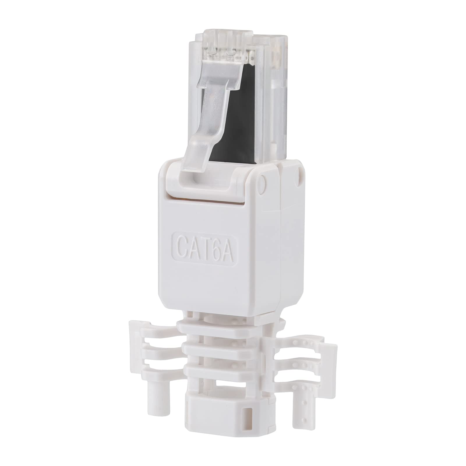 100 connettori di rete RJ45 Cat 6a con contatti placcati in oro, cat.6a LAN, connettore crimpatrice Gigabit per cavo patch, cavo di posa CAT7, CAT6A, CAT6, compatibile senza attrezzi, spina DSL UTP