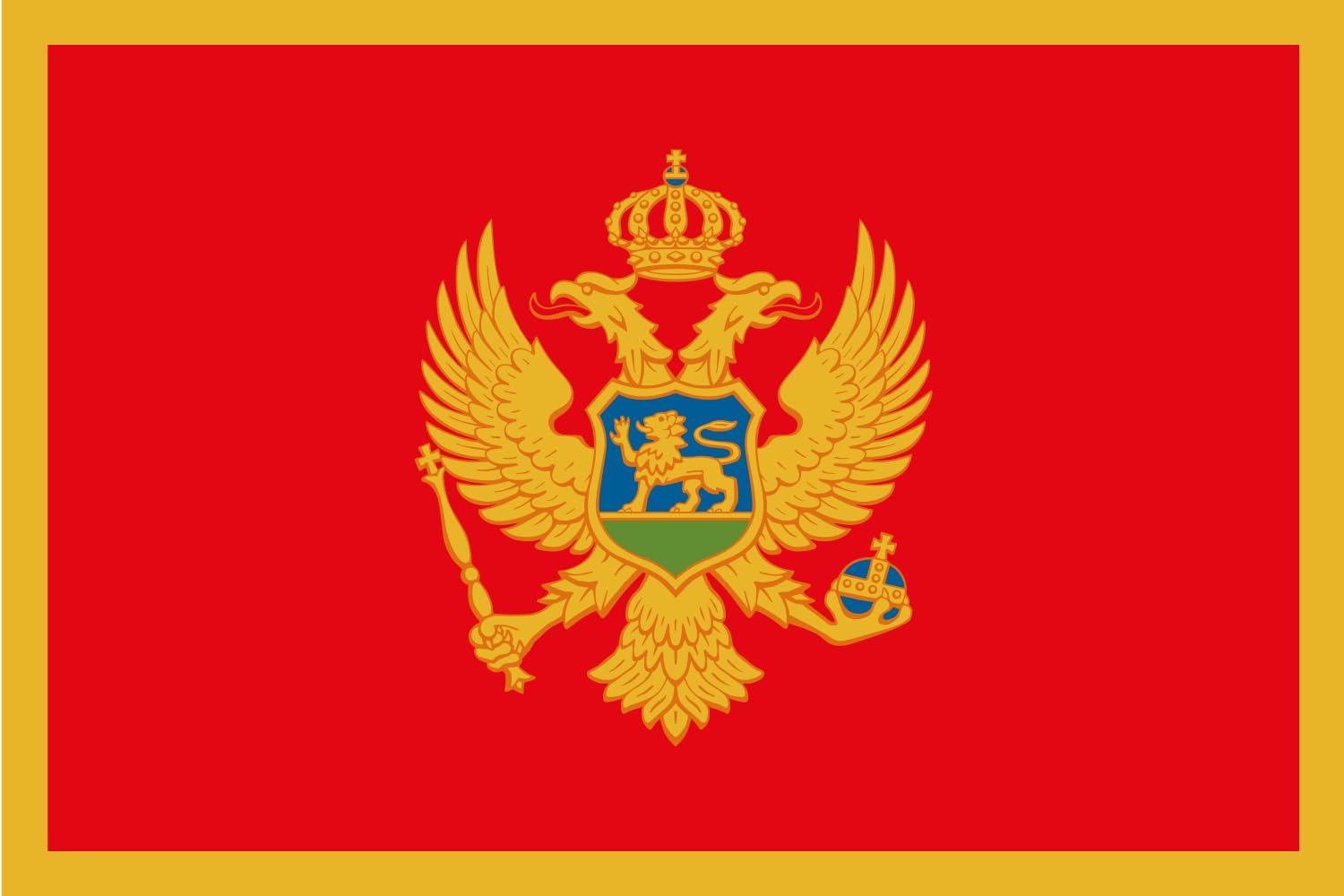 Drapeau Monténégro grand format paysage pour décoration extérieure