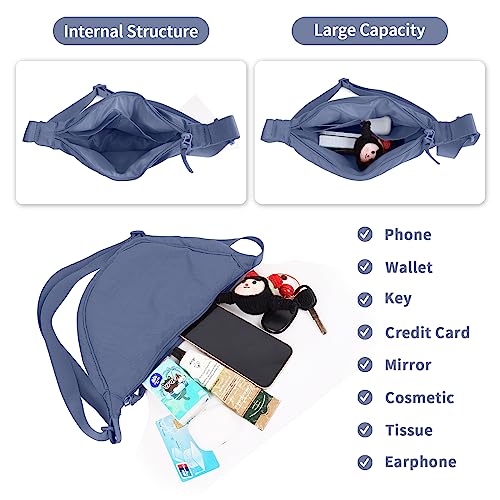 Image of Nylon Crescent Crossbody Bag for Women Men, Small Travel Sling Bag