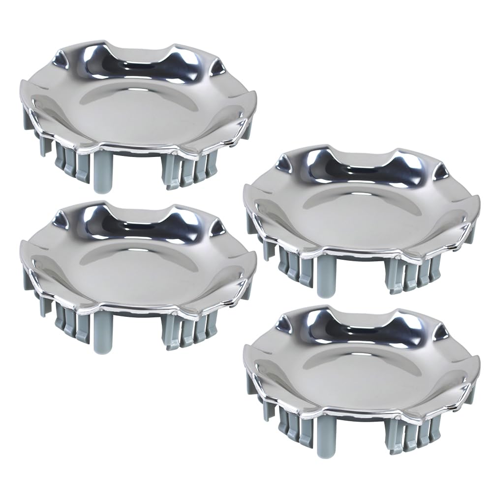 4PCS Polished Aluminum Cover Wheel Center Hubcap Cover Compatible with Chevrolet Silverado Avalanche 2007-2013 Suburban Tahoe 2007-2014 Replace 9596007 9595152 Silver 20" 5-Spoke Wheels Only