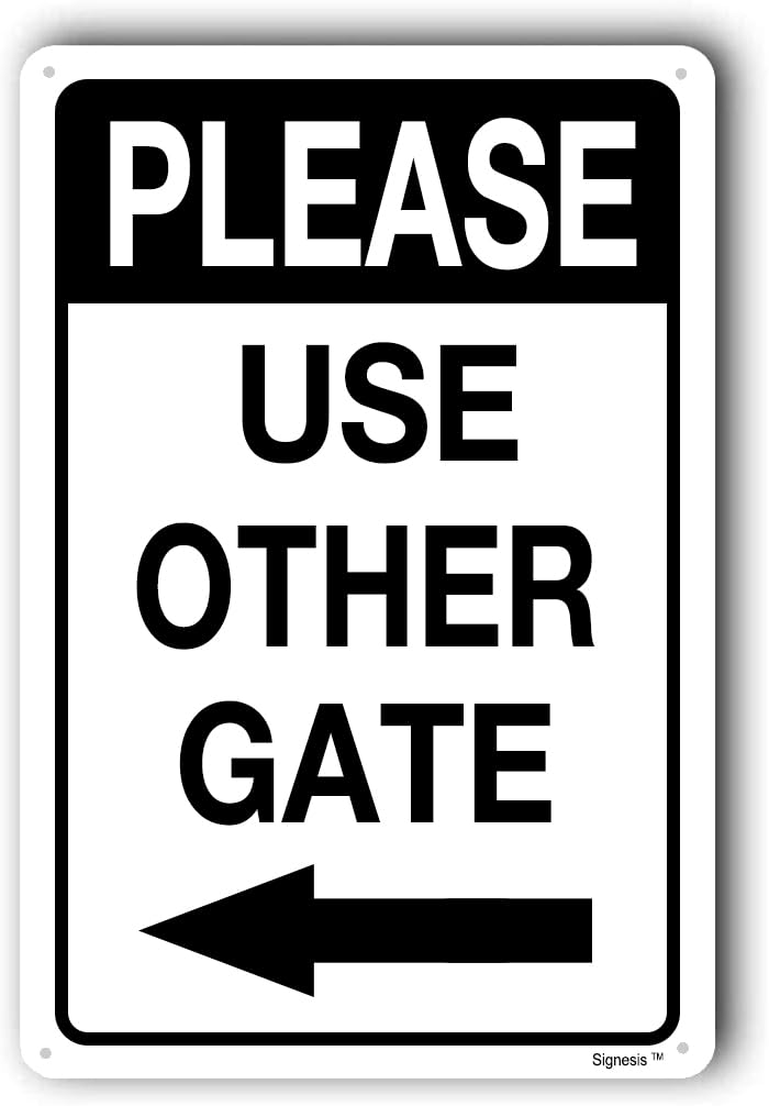 Djgkdb Tin Sign 016 Signs For Outdoor Gate Arrow Use Other Home Yard Sign Please Left Metal Aluminum 6X8 Inch