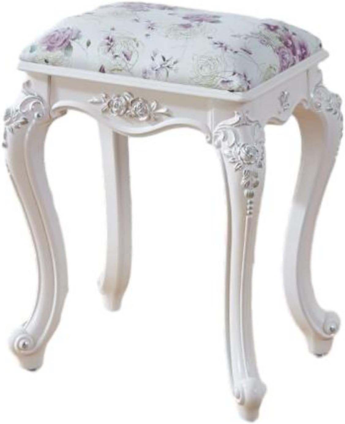 Kwueiit ドレッサーチェア 化粧椅子イス 鏡台用 家庭用 椅子のみ スツール チェア ドレッサーチェア 白 木製 猫足 アンテ