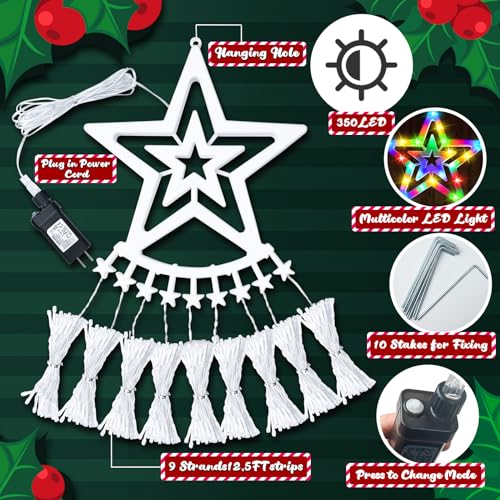Luces Navideñas Estrella LED Multicolor para Exterior miniatura 3