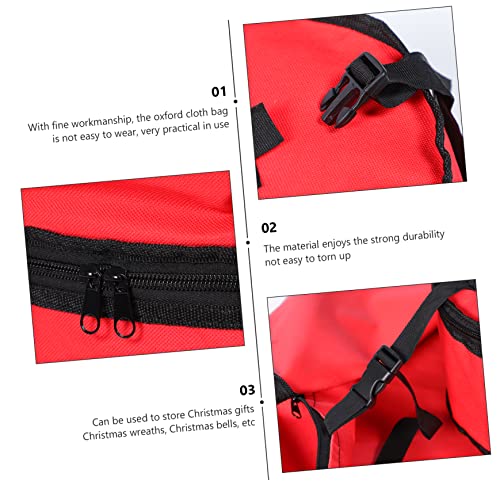 Yardwe 1Pc Garland Storage Bag Ornament Storage Tote Gift Containers Nativity Decor Red Wreath Packing Bag Seasonal Wreath Storage Container Xmas Wreath Storage Bag Garland Storage Bag #TOP6