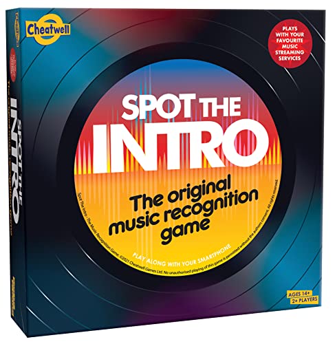 Cheatwell Games Spot the Intro - Music Recognition Quiz Game - From the 60s to the 2010s - Ages 14+ Black and White