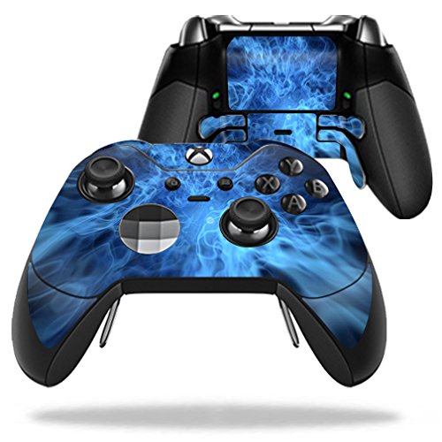Película MightySkins compatível com controle Microsoft Xbox One Elite - Blue Mystic Flames | Capa pr
