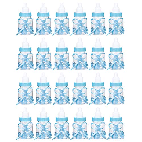 HPZIHUIT 24 Uds. Preciosa botella de leche de plástico, caja de dulces, botella rellenable, recuerdo de decoración para Baby Shower