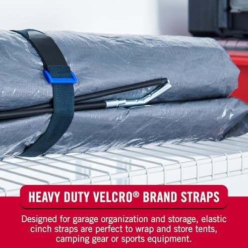 VELCRO Brand Elastic Cinch Straps with Buckle, 30in x 1in, Black, 4 Pack - image 7