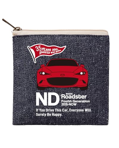 [The Roadster Story] [マツダ公式] ロードスター 35周年記念 マシンスタイルC フラットポーチ SS(F, ネイビー)のサムネイル