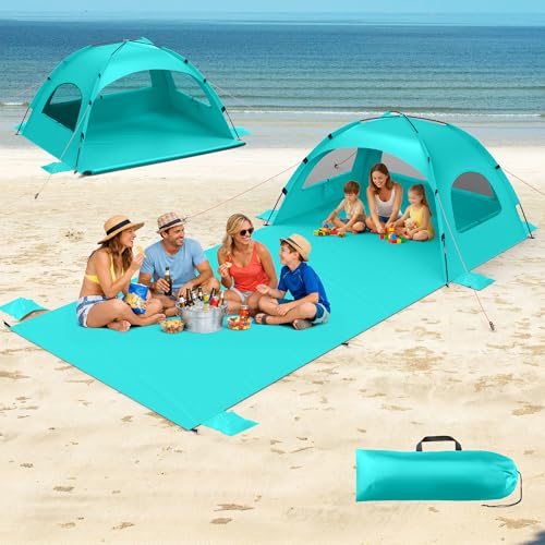 Beach Tent with Oversized Front Mat