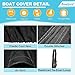Boatpro Trailerable Boat Cover 20-22ft with Outboard Motor Cover, 900D Fade Resistant Marine Canvas Waterproof Boat Covers for 20 feet 21ft 22' Foot V-Hull Bass Boat Tri-Hull Runabout Boat, Black