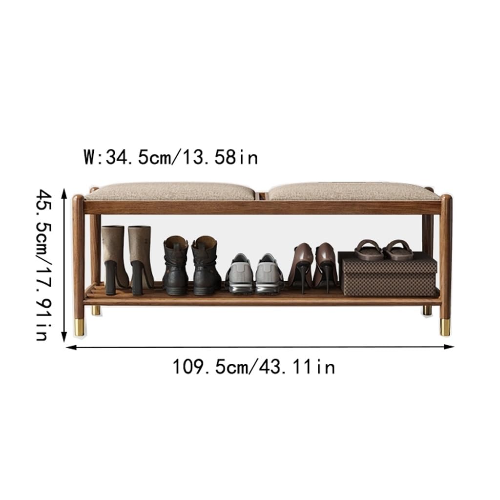 Poggiapiedi Sgabello per Cambiare Le Scarpe Porta d'ingresso in Legno Portico d'ingresso Casa può sedersi con Cuscino Scarpiera Sgabello con contenit